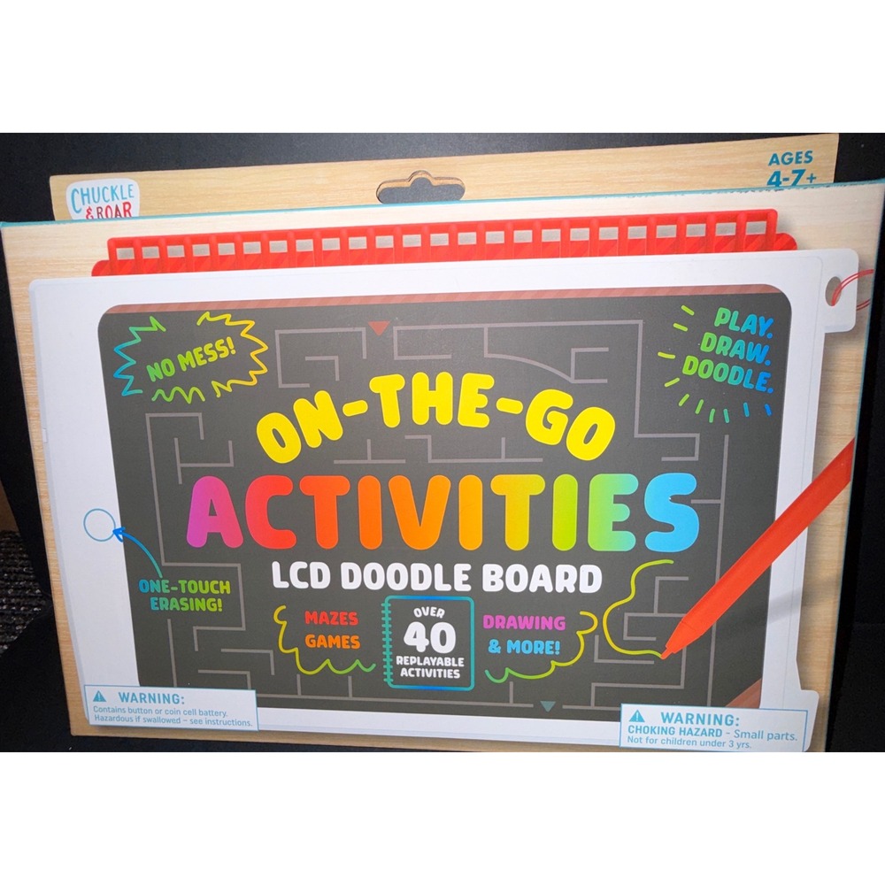 Chuckle & Roar LCD Doodle Board Kids OS New On-The-Go Activity Set Mazes Games